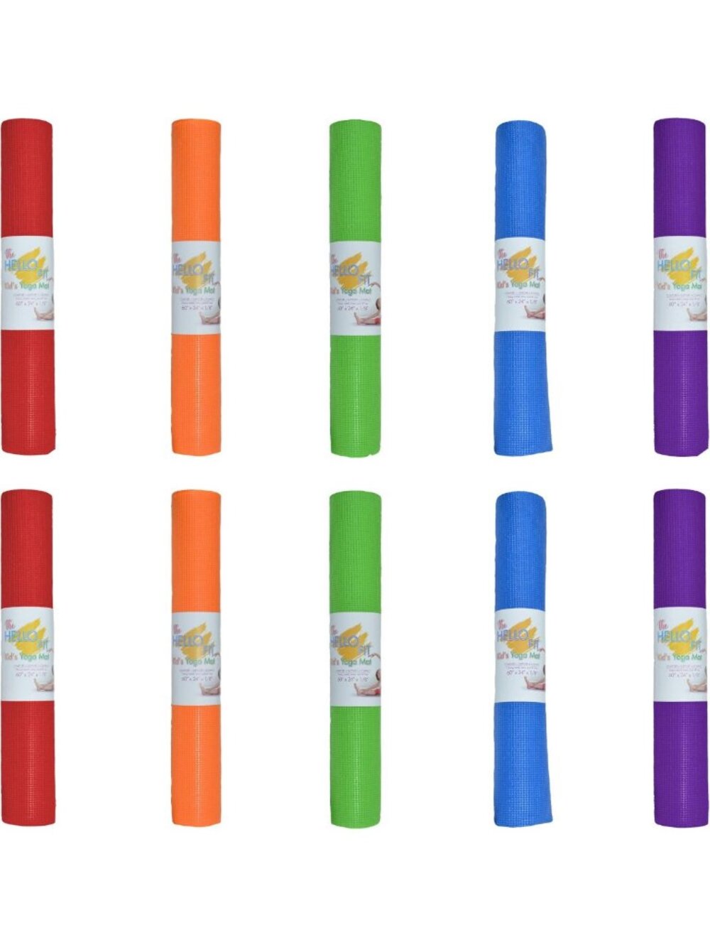 10 Pack Kids Yoga Mats - Non-Slip, 60x24in, 4mm Thick for Active Play
